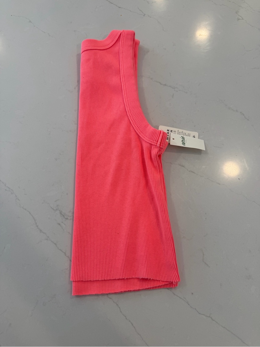 aerie Bright Pink Ribbed Tank Top for Women - Picture 2 of 4
